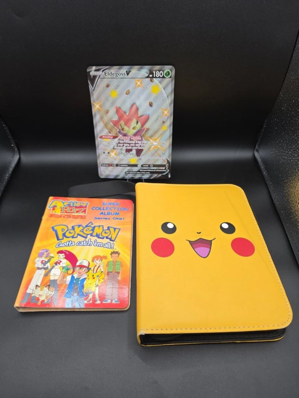 Pokémon Trading Card Binder Lot Action Flipz Pikachu Eldegoss Oversized As Is